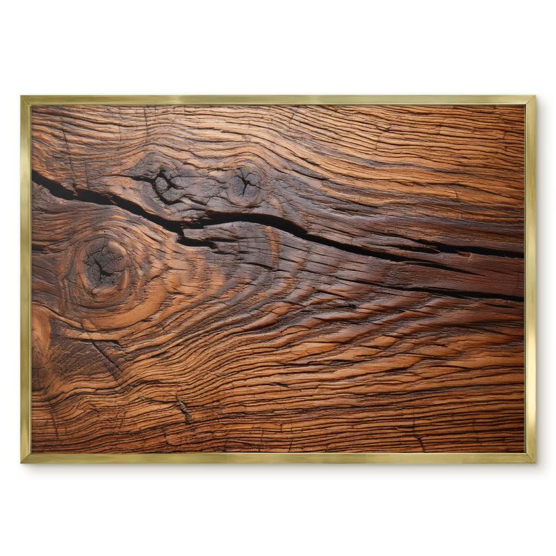 Tablica Do Magnesów Tulup 70x50 cm Tekstura drewna - Złota rama Do salonu, biura 1 szt.