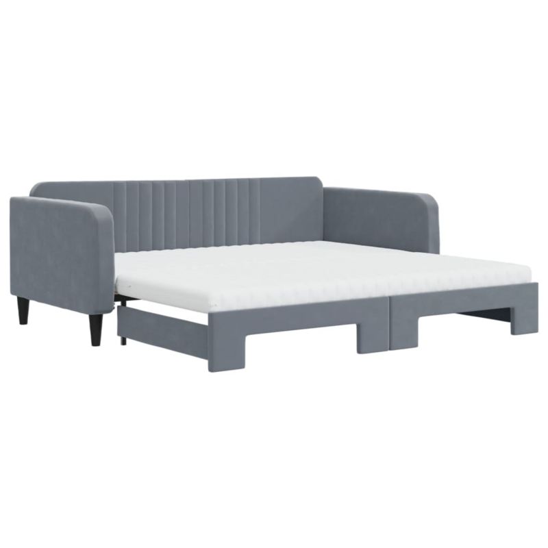 Sofa rozkładana WaszeMeble 100x200 cm Ciemnoszary aksamit WM-3197095 1 szt.