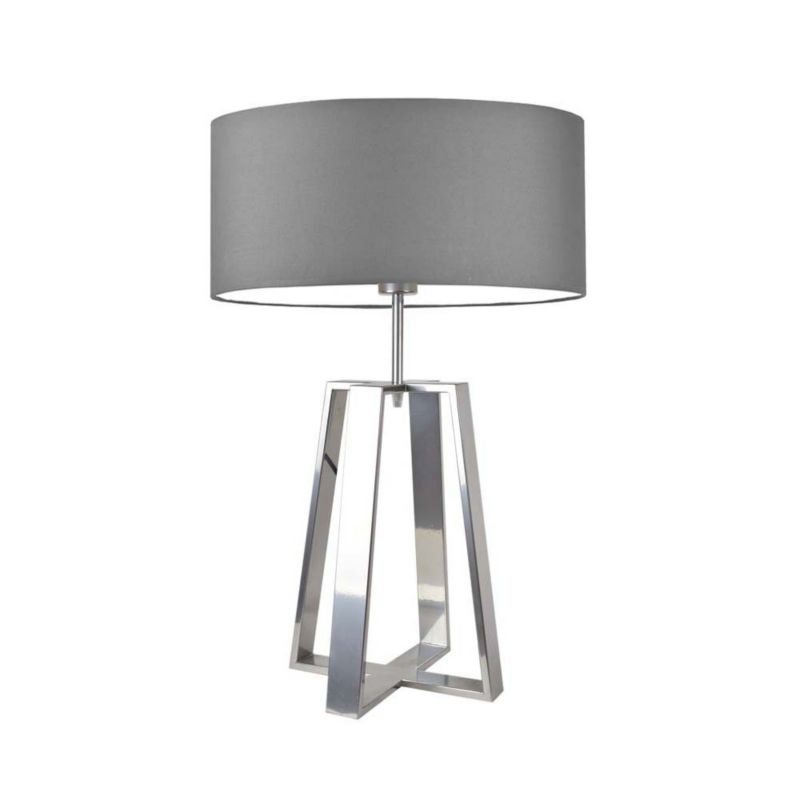 Lampka Nocna Volta Light Factory Wenis Abażur Srebrny/Szary 1xE27 1szt.