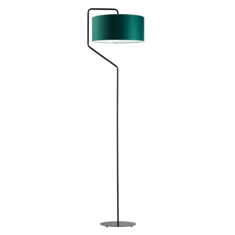 Lampa stojąca Volta Light Factory podłogowa z abażurem butelkowa zieleń walec MARK 1szt.