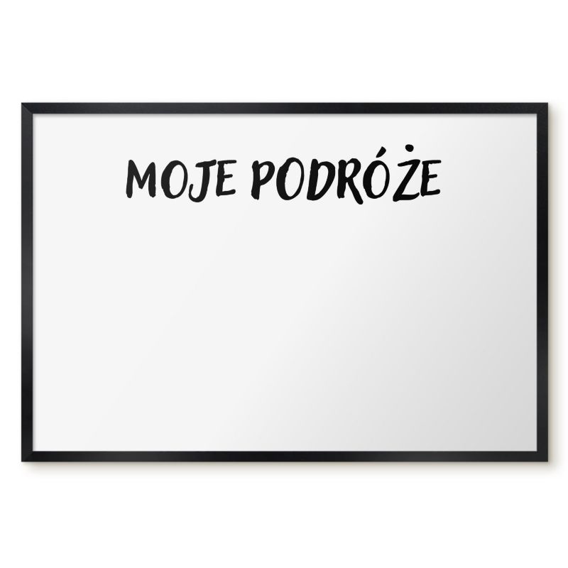 Tablica Magnetyczna Do Sypialni Tulup 60x40 cm Moje podróże - Czarna rama Do salonu, sypialni 1 szt.
