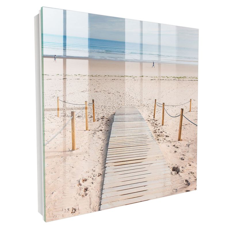 Szklana Szafka Na Klucze Tulup 30x30 cm Morska plaża - Biała - Otwierana na lewo 1 szt.
