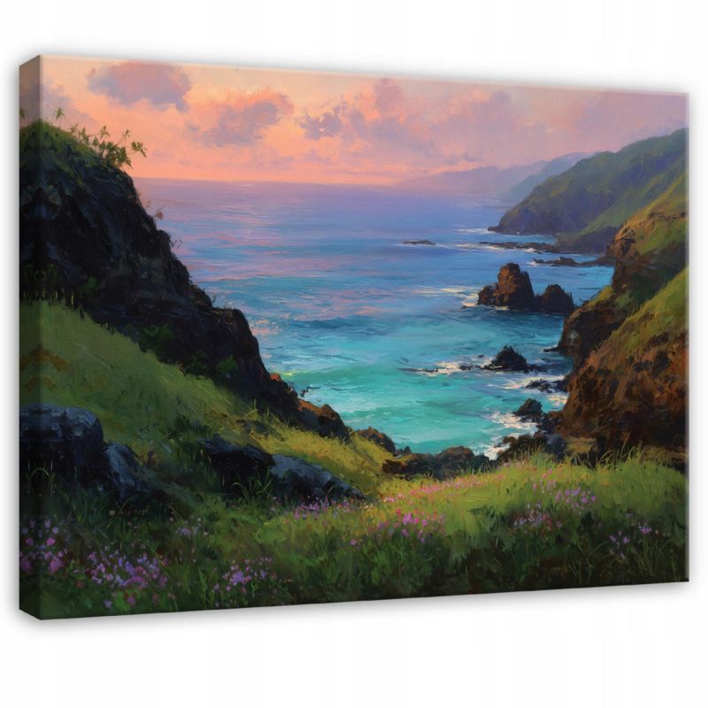 Obraz WALLARENA Do Sypialni Salonu Na Płótnie Krajobraz Natura Ocean Kolorowy 120x80 cm PP16599O20 1 szt.