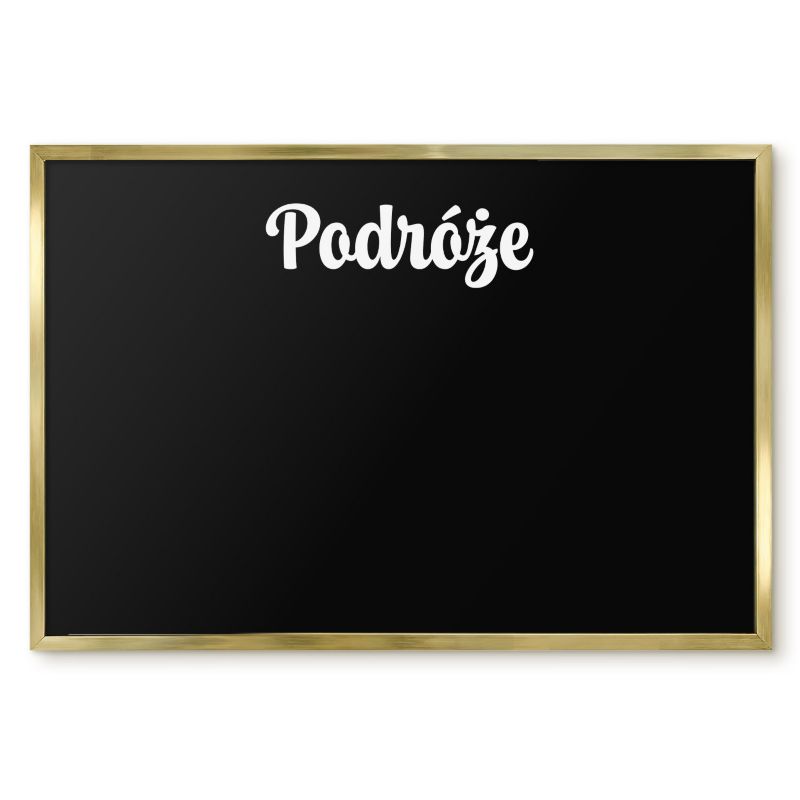 Tablica Magnetyczna Dekoracyjna Tulup 60x40 cm Podróże 6 - Złota rama Do salonu, sypialni 1 szt.