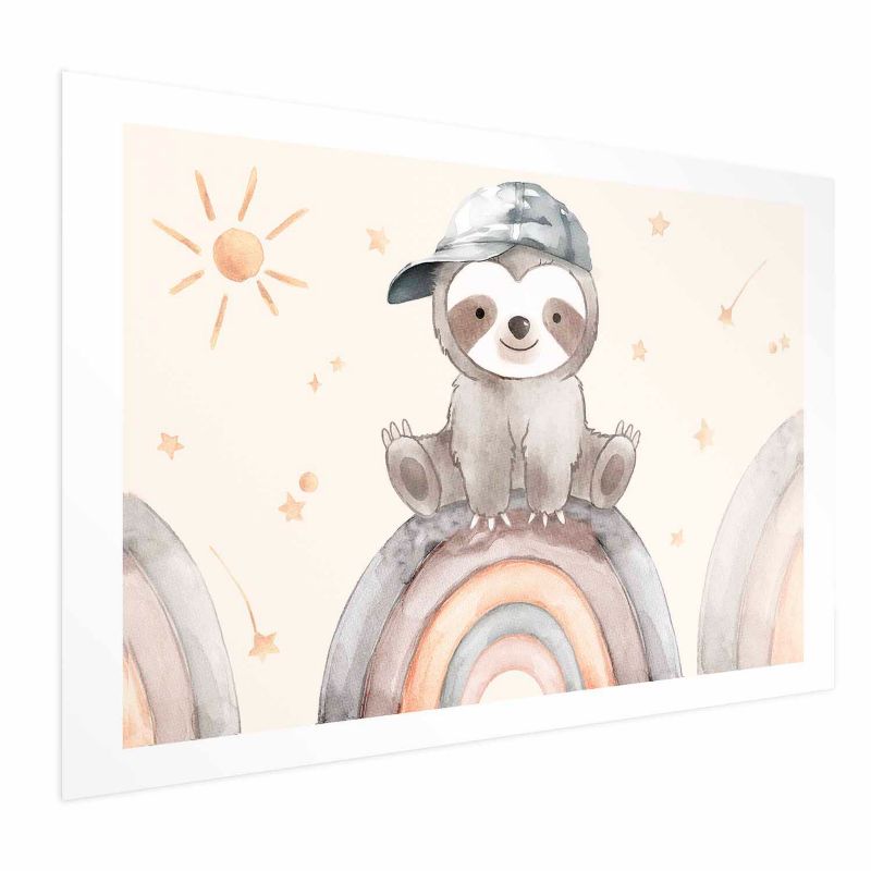 Plakat Artgeist Pośród gwiazdek i tęcz 90x60 cm bez ramy z marginesem 1 szt