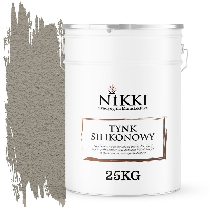 Tynk Silikonowy NIKKI do Elewacji i Fasad Baranek Szary Ciepły F293 2mm 25KG