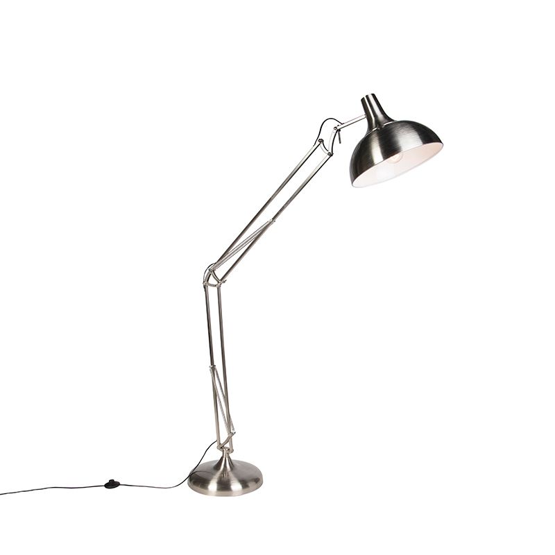 Nowoczesny lampa podłogowa 1punktowa inteligentny Qazqa Hobby Fl 180 stal okrągły żarówkami LED 7W E27 2700k 6500k 1 szt.