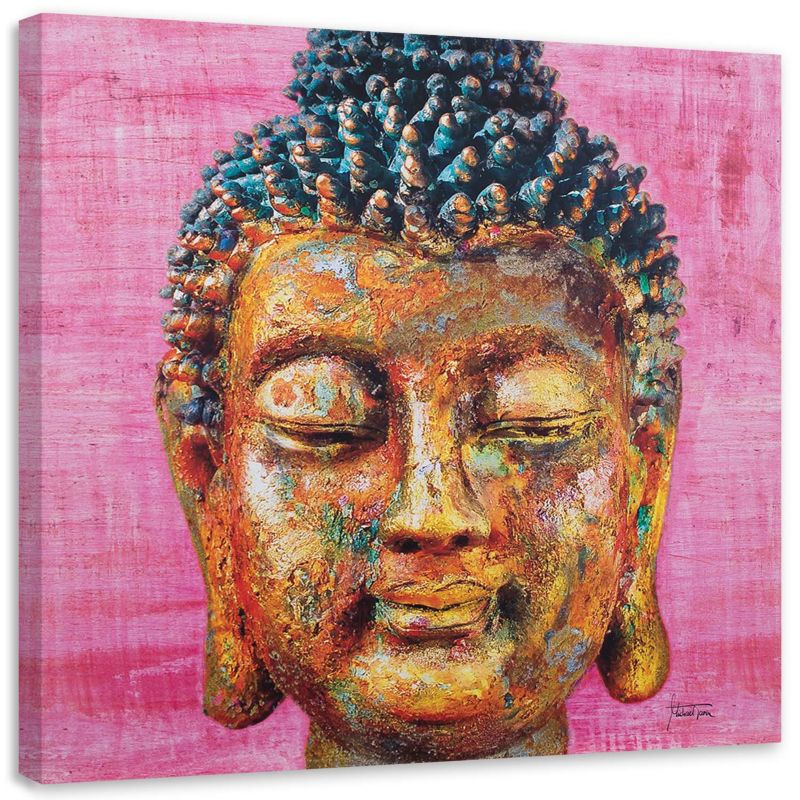 Obraz na płótnie Feeby Budda na różowym tle 20x20cm 1szt