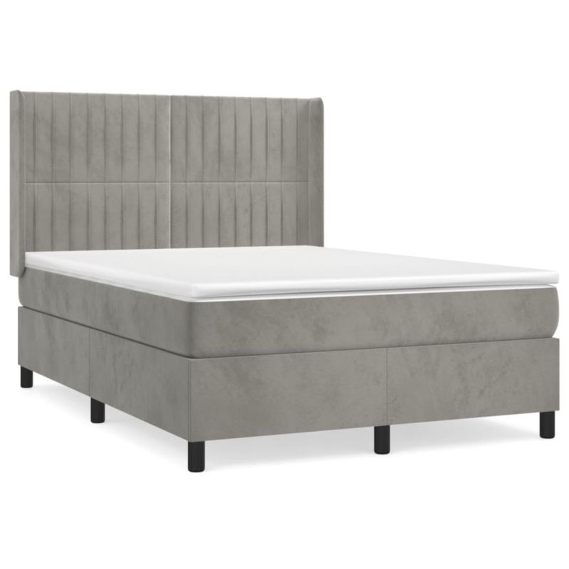 Łóżko kontynentalne WaszeMeble 140x190 cm jasnoszare WM-3132801 1 szt.