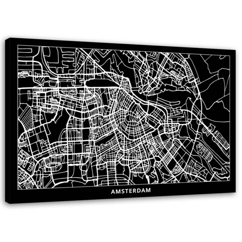 Obraz na płótnie Feeby Amsterdam - plan miasta 60x40cm 1szt