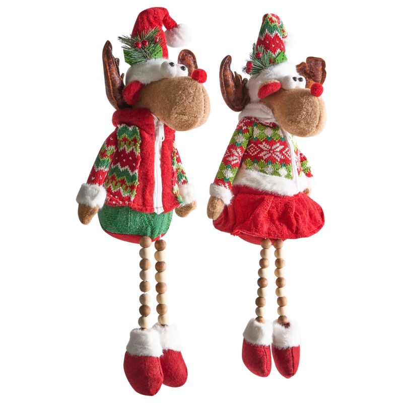 Zestaw 2 dekoracji świątecznych Geitsjoen 55/58 cm Renifer Kolorowy 1 par.