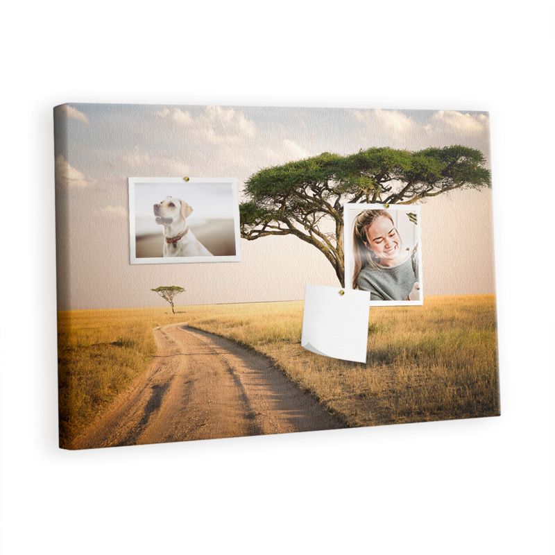 Tablica Korkowa Z Pinezkami Tulup 60x40 cm Krajobraz Afryki Tablica na notatki Pinezki metaliczne 1 kpl