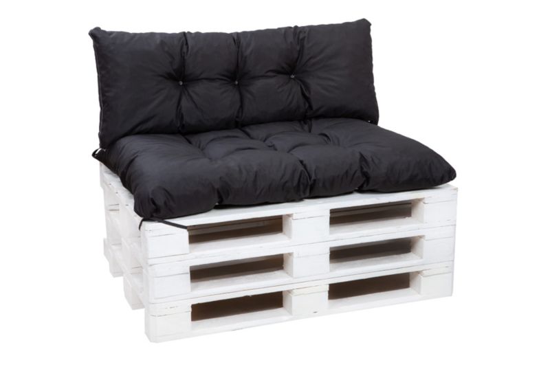 Zestaw Poduszek na paletę, Setgarden, 120x60cm + 120x40cm, Czarna Poduszki na meble z palet, Simple, 1szt