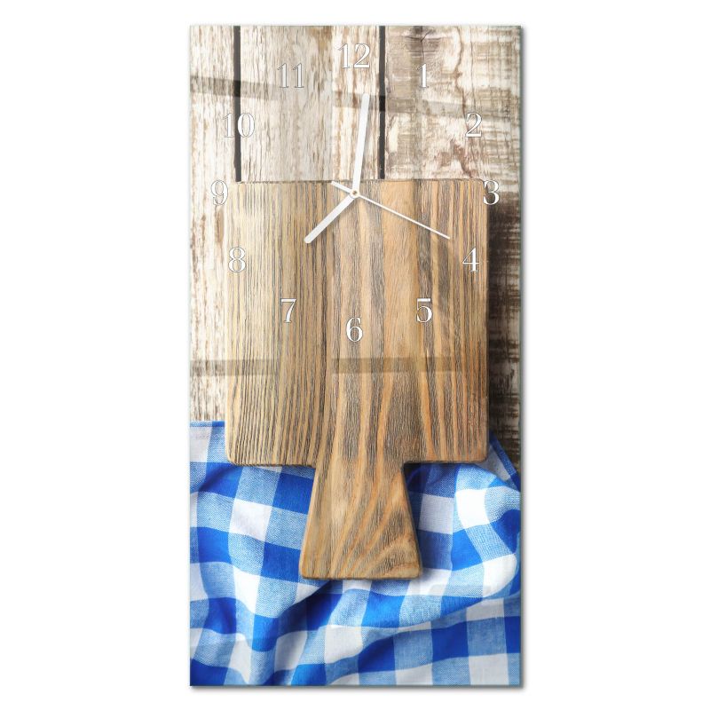 Zegar Ścienny Do Kuchni Tulup 30x60 cm z Białymi Wskazówkami Deski do Krojenia 1 szt.
