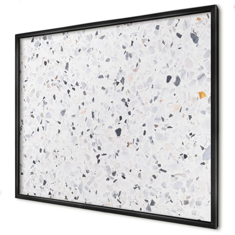 Magnetyczna tablica ozdobna Wallfluent 80x60 Terrazzo styl w czarnej ramie 1szt