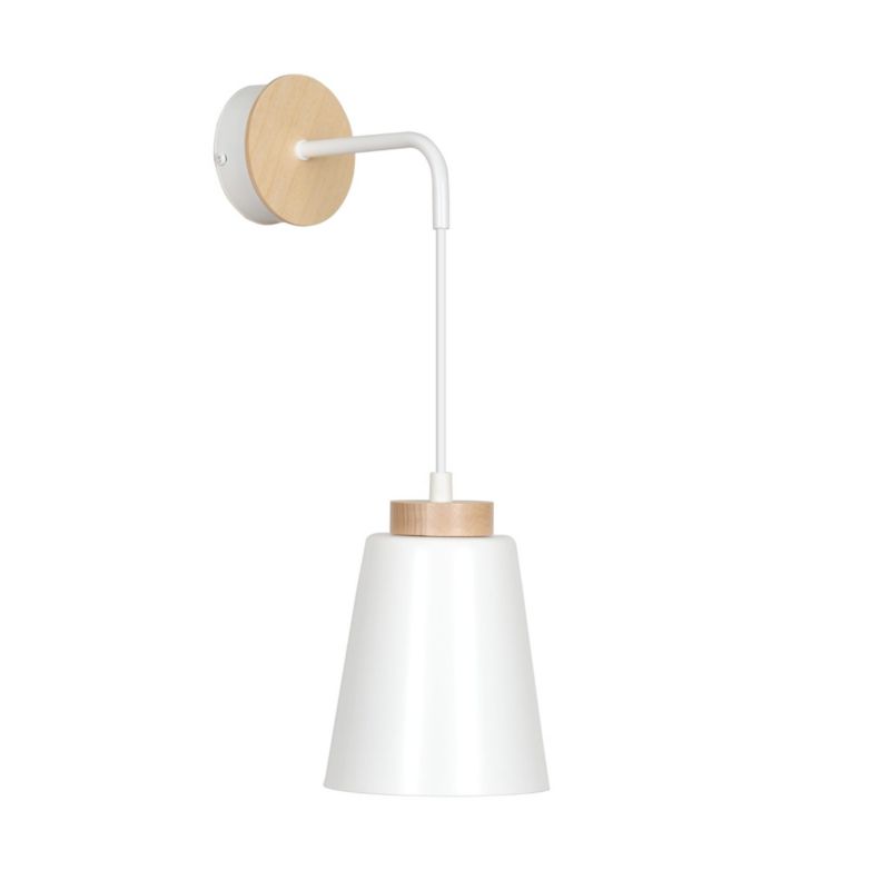Kinkiet ścienny Emibig Bolero biały jasne drewno 1 x E27 x 15W IP20 wym: 25 x 14 cm - 1 szt.