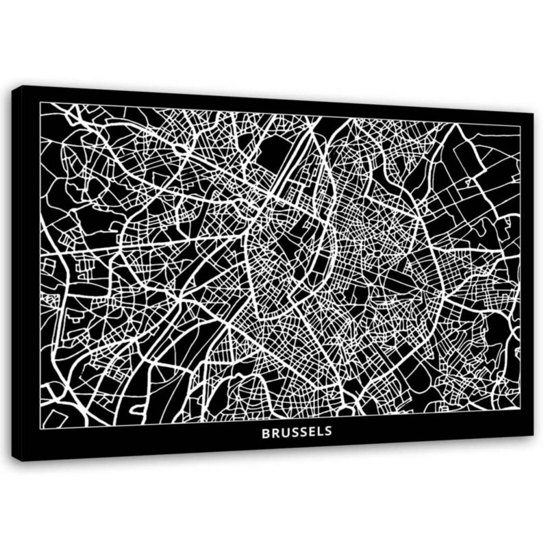 Obraz na płótnie Feeby Bruksela - plan miasta 45x30cm 1szt