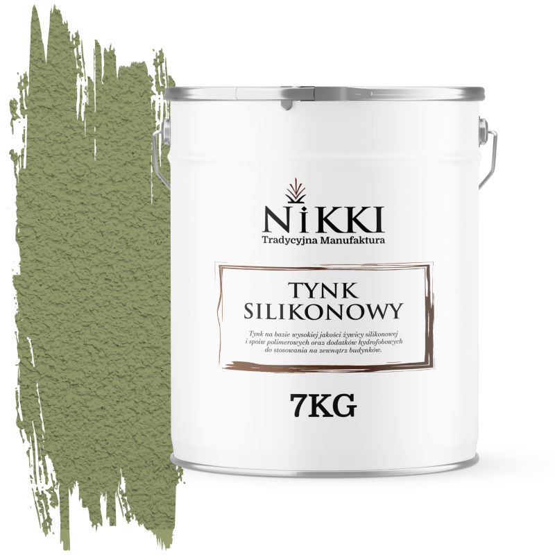 Tynk Silikonowy NIKKI do Elewacji i Fasad Baranek Zielony F484 1mm 7KG