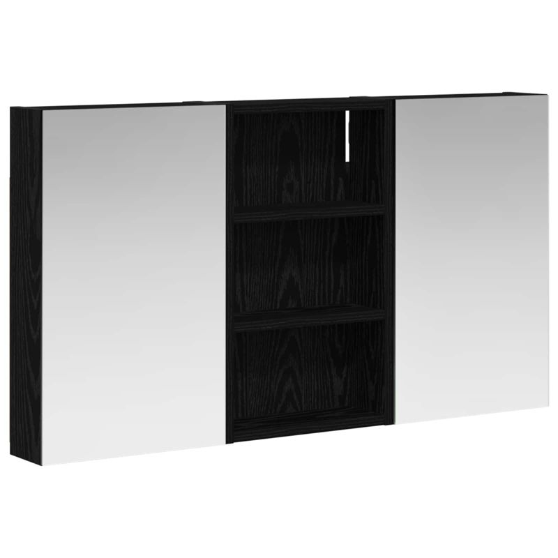 Szafki łazienkowe wiszące WaszeMeble czarne z lustrem WM-3403665 3 szt.