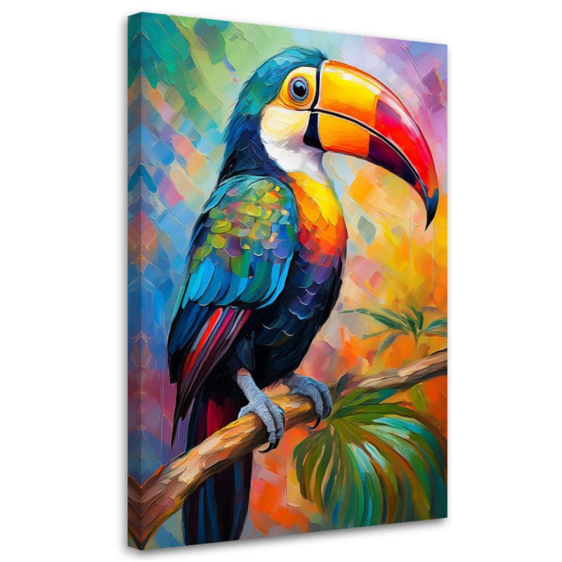 Obraz na płótnie Feeby Tropikalna Papuga Kolorowy 70x100cm 1szt