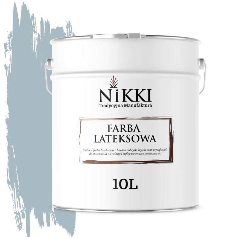 Farba Lateksowa Wewnętrzna Ściany i Sufity NIKKI Szary platynowy H0746 Głęboki Mat 10L