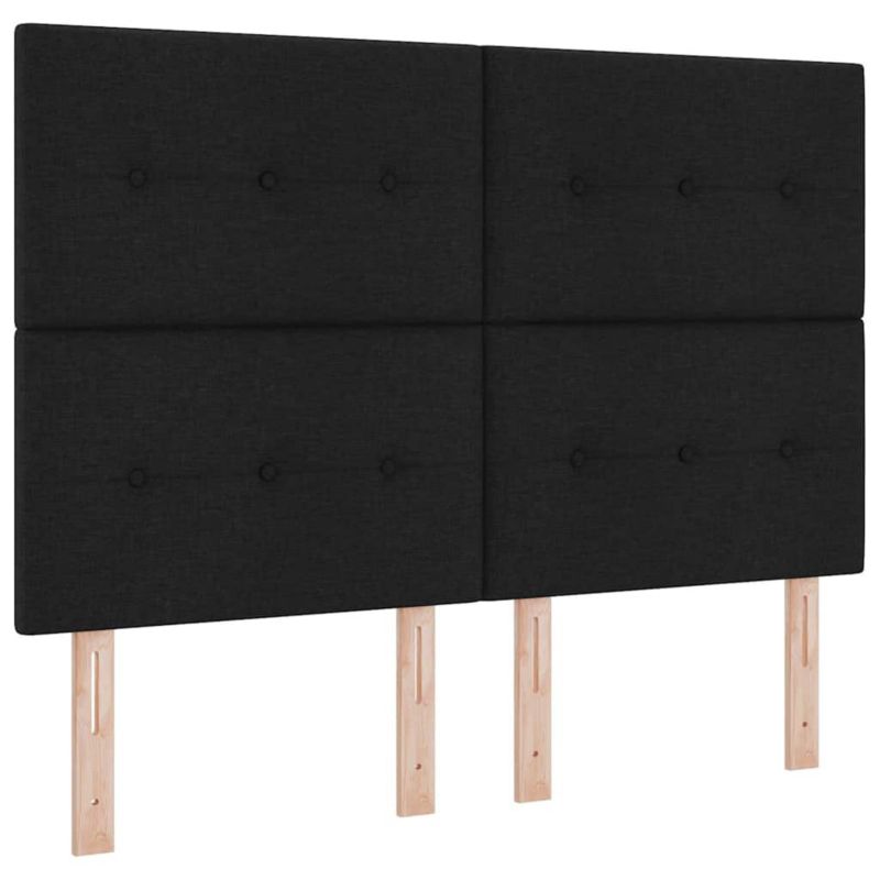 Łóżko z materacem WaszeMeble 135x190 cm Czarny tkanina WM-3340559 1 szt.
