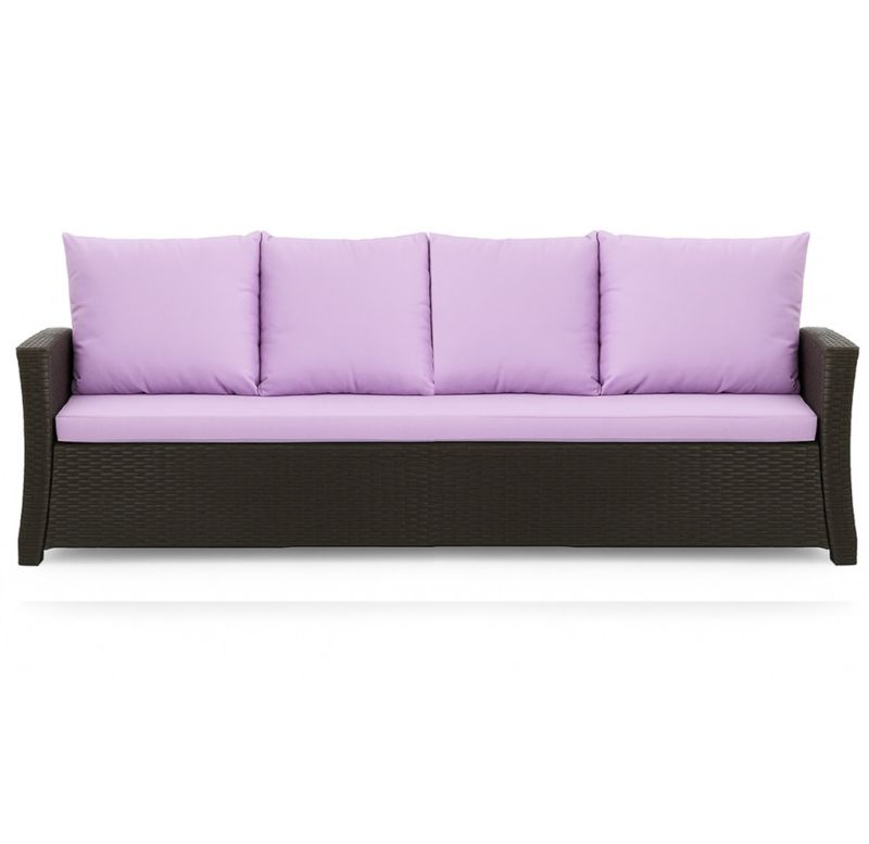 Poduszka ogrodowa na sofę rattanową 3-os, Setgarden, 170x60x50cm Fioletowa Poduszki na meble ogrodowe-Technorattan, Mix, 1szt