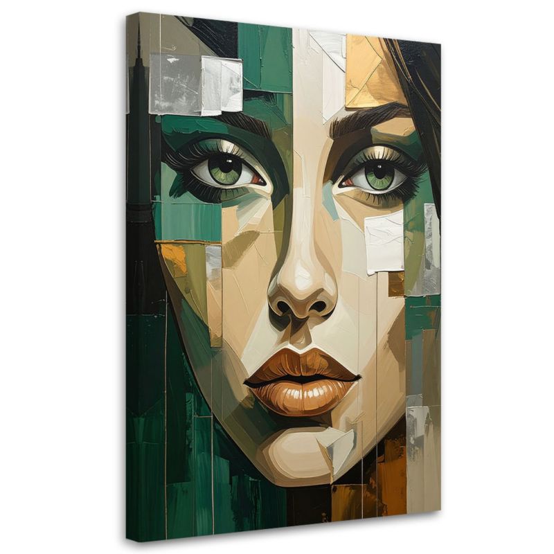 Obraz do salonu sypialni salonu Feeby Kobieta Portret Zielony 40x60cm 1szt