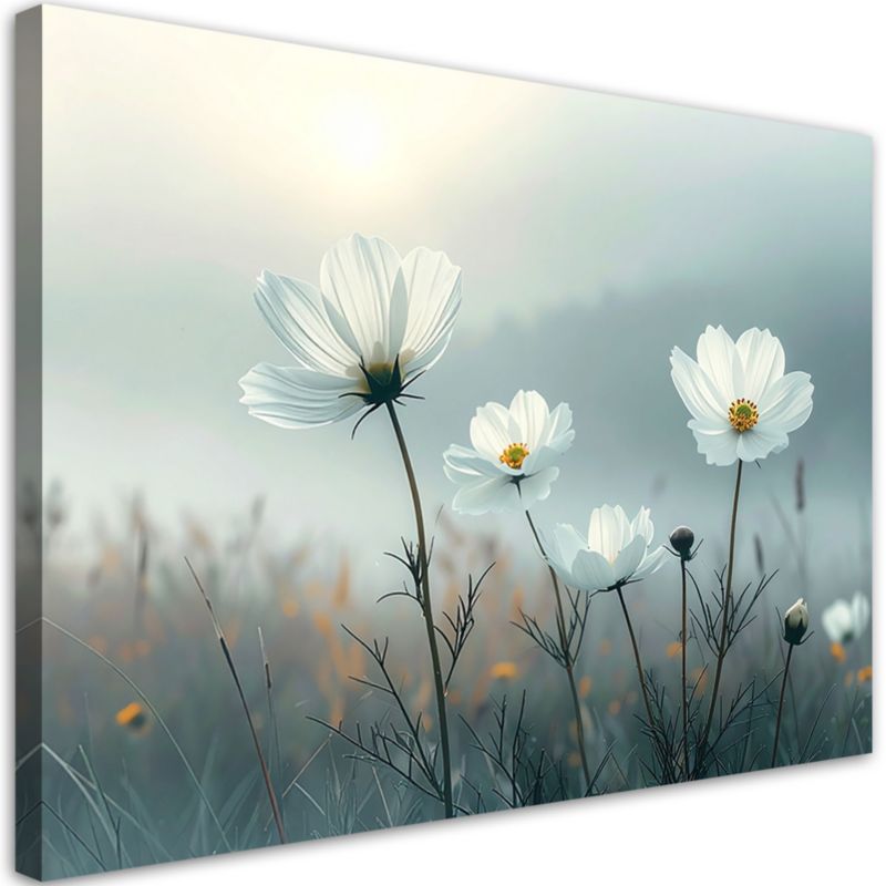 Obraz do salonu sypialni kuchni biura loftu Feeby Białe polne kwiaty 60x40cm 1szt