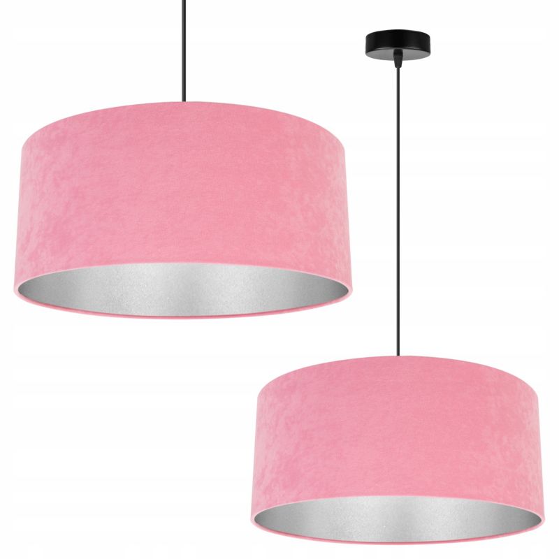 Lampa sufitowa wisząca Light Home LH Mediolan Welur 1x E27 60W różowy/srebrny 1szt.