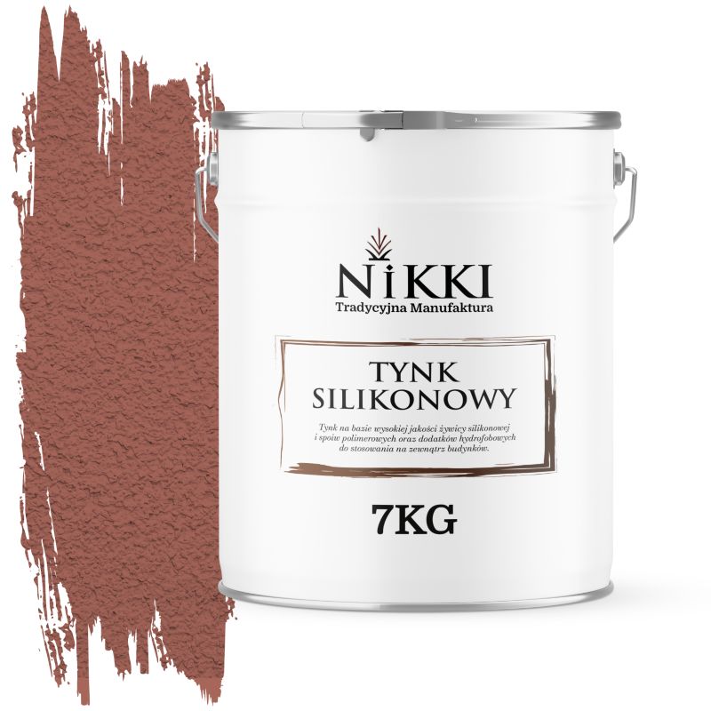 Tynk Silikonowy NIKKI do Elewacji i Fasad Baranek Ceglasty F324 1mm 7KG