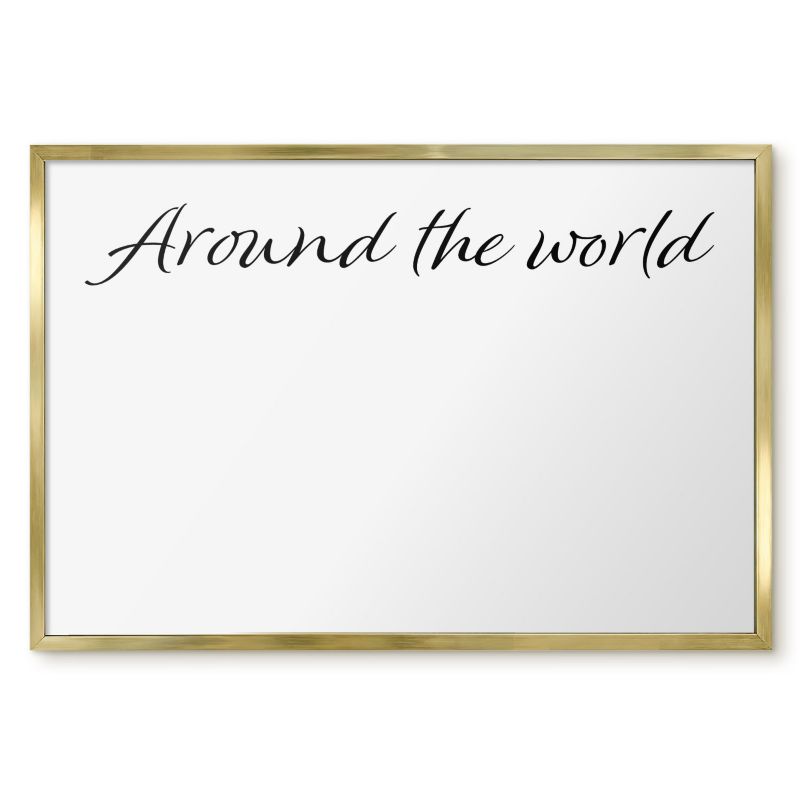 Tablica Na Magnesy Z Podróży Tulup 60x40 cm Around the world 4 - Złota rama Do salonu, sypialni 1 szt.