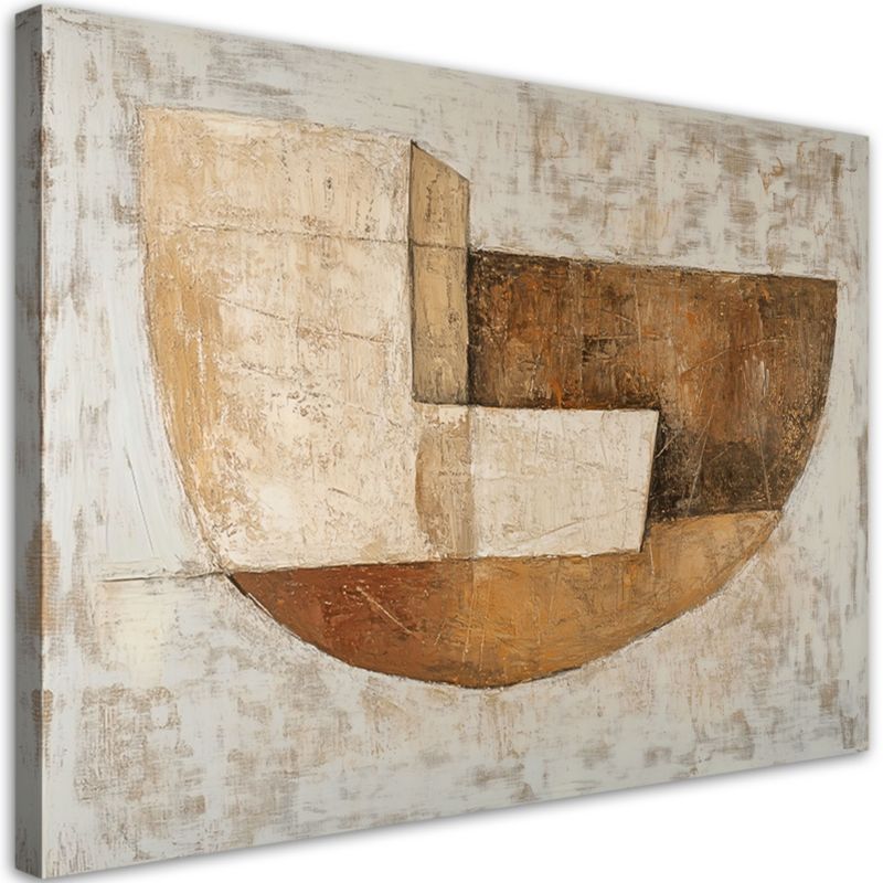 Obraz na płótnie Feeby Beżowa Abstrakcja Kształ Loft 100x70cm 1szt