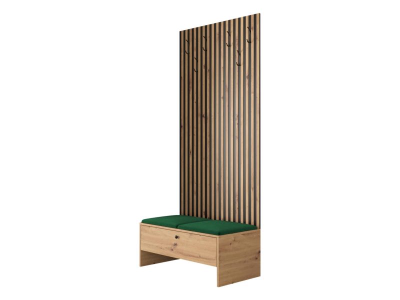 Garderoba MIRJAN 24 Balma IV dąb artisan + butelkowa zieleń 1 kpl.