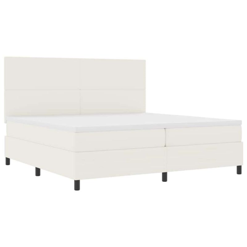 Łóżko Kontynentalne WaszeMeble z Materacem 200x200 cm Kremowe WM-3337573 1 szt.