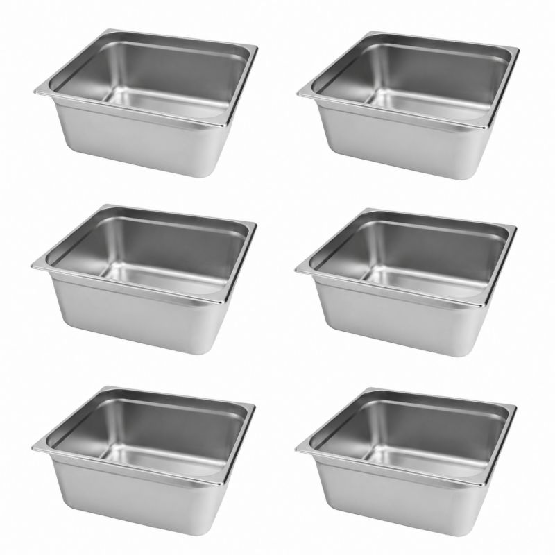Pojemnik na żywność gastronomiczny GN Mega-M stal nierdzewna 2/3 353x325x150mm zestaw 6 szt.