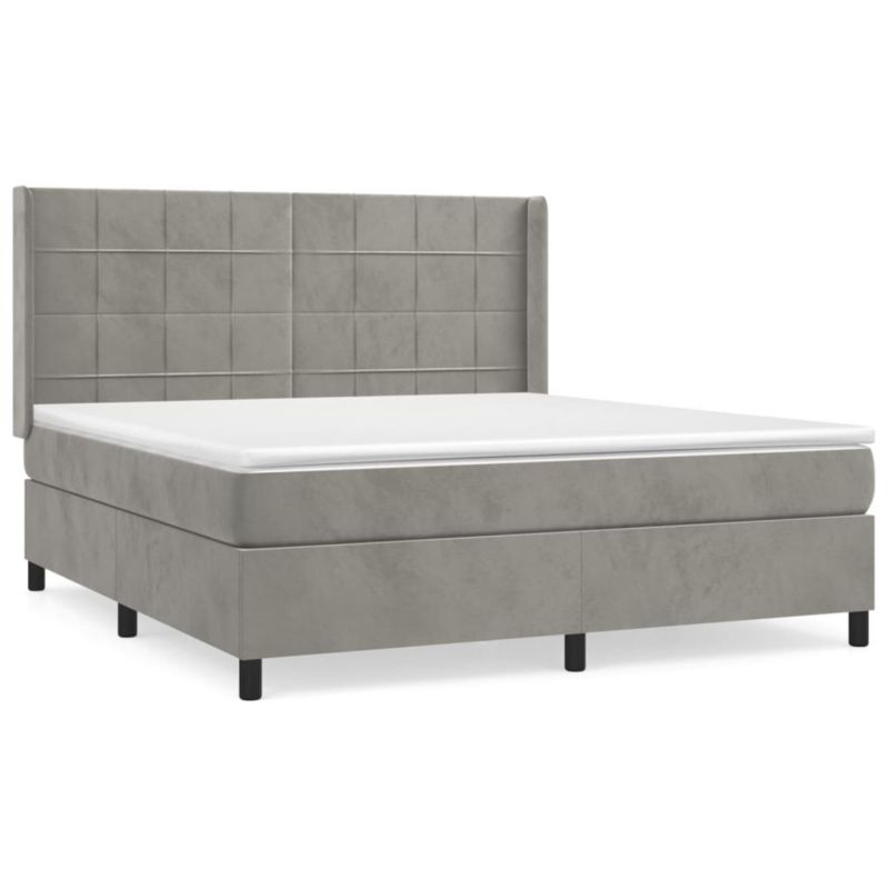 Łóżko kontynentalne WaszeMeble 180x200 cm jasnoszare WM-3132693 1 szt.