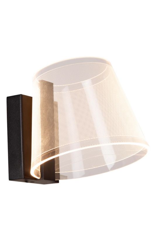 Kinkiet Lucide KORGIS czarno-przezroczysty LED 10W 3000K 600lm IP44 wym:200x35,5x35,5cm - 1 szt.