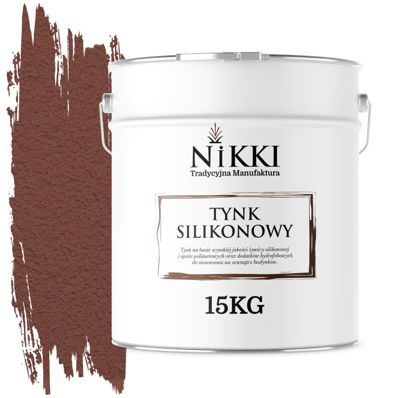 Tynk Silikonowy NIKKI do Elewacji i Fasad Baranek Brązowy Ciemny F326 1,5mm 15KG