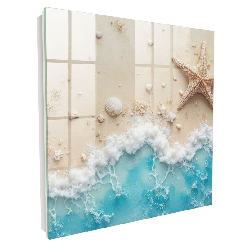 Szklana Szafka Na Klucze Tulup 30x30 cm Letnia plaża 1 - Biała - Otwierana na prawo 1 szt.