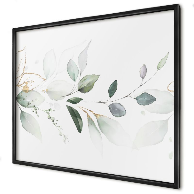 Dekoracyjna tablica magnetyczna Wallfluent 80x60 Botaniczna elegancja w czarnej ramie 1szt