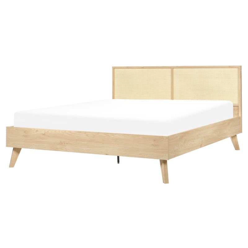 Łóżko Rattan Monpazier 160 x 200 cm Jasnobrązowy 1 szt.