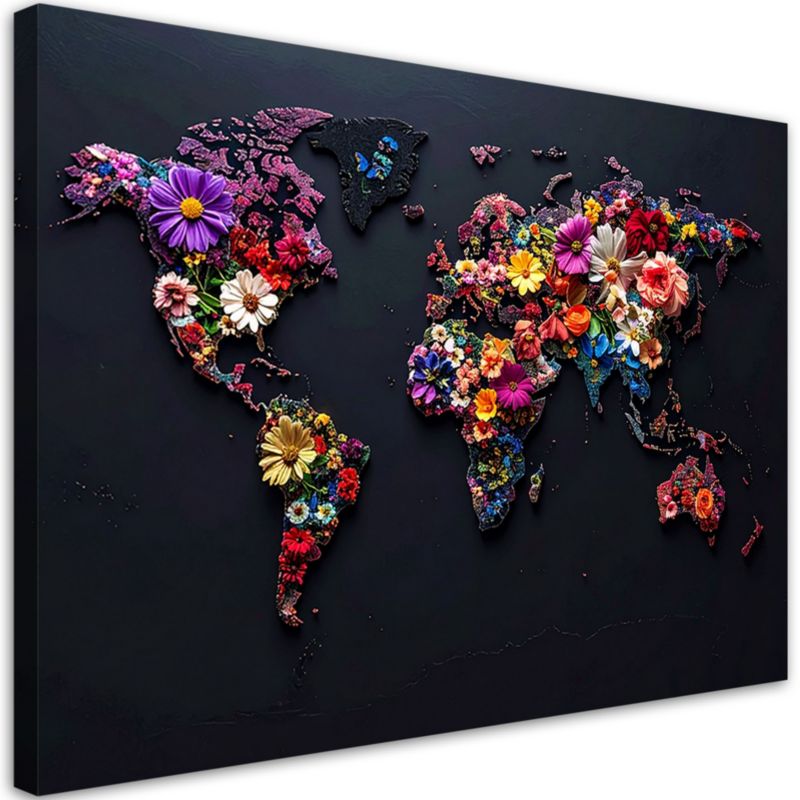 Obraz do salonu sypialni kuchni biura loftu Feeby Mapa świata kolorowe 120x80cm 1szt
