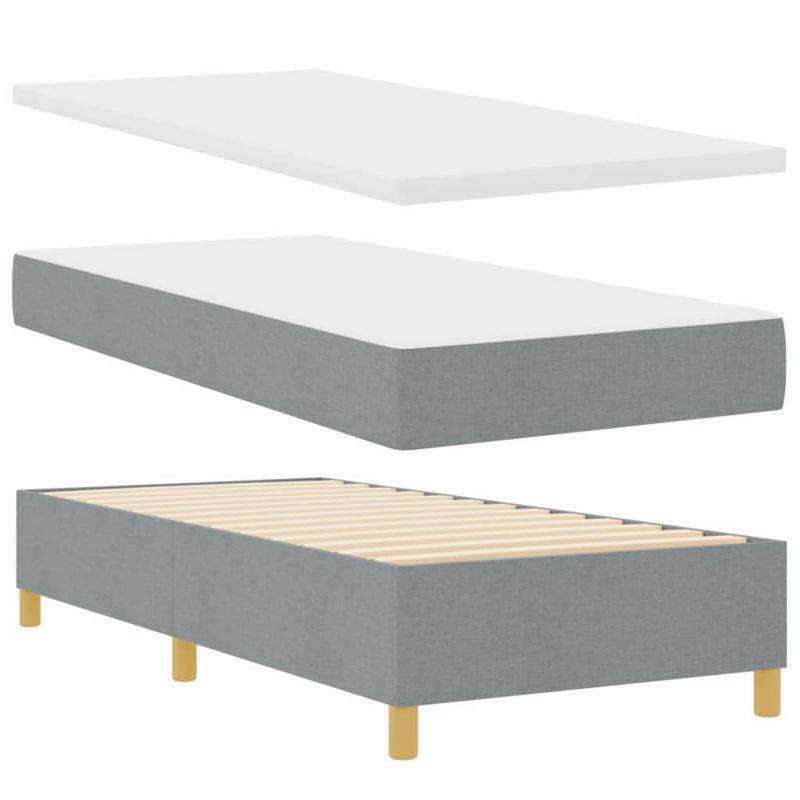 Łóżko z materacem WaszeMeble 90x200 cm Jasnoszary tkanina WM-3344268 1 szt.