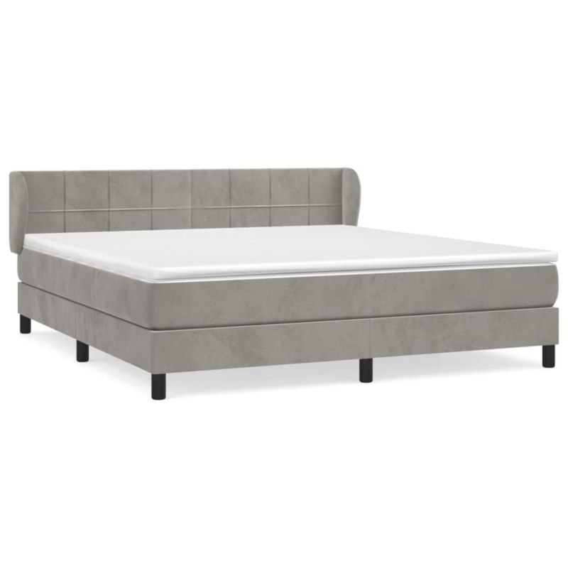 Łóżko kontynentalne WaszeMeble 180x200 cm jasnoszare WM-3127505 1 szt.