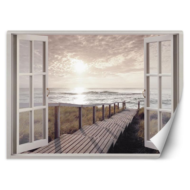 Fototapeta Feeby Okno pomost na plażę 140x100 1 szt
