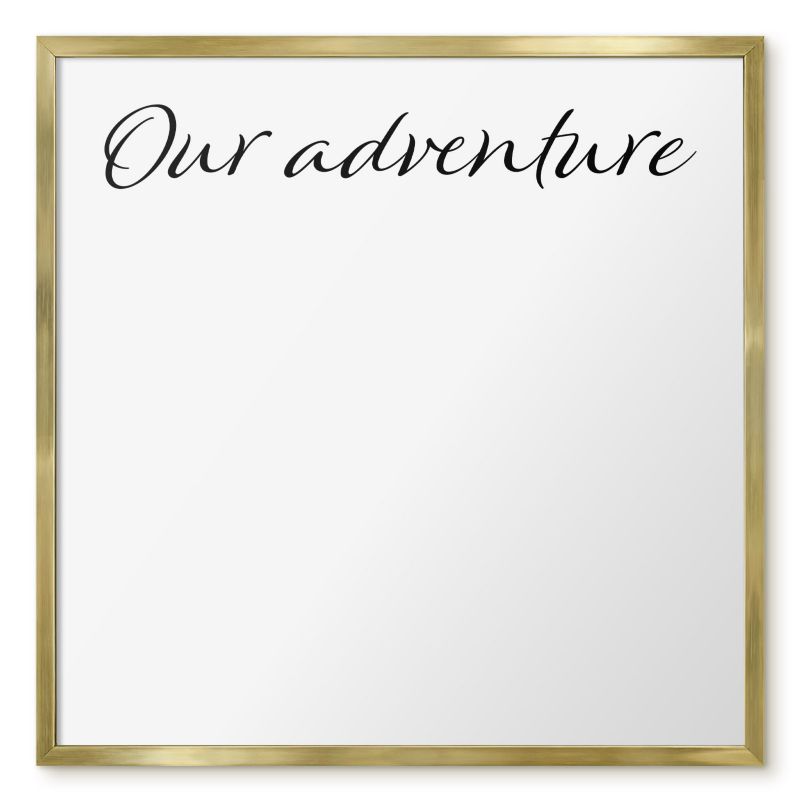 Tablica Na Magnesy Z Podróży Tulup 50x50 cm Our adventure 4 - Złota rama Do salonu, sypialni 1 szt.