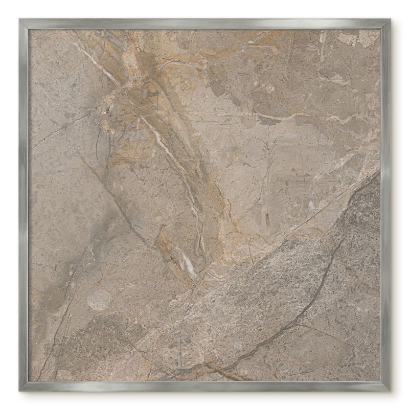 Tablica Na Magnesy Z Wakacji Tulup 50x50 cm Beżowy kamień - Srebrna rama Do salonu, biura 1 szt.