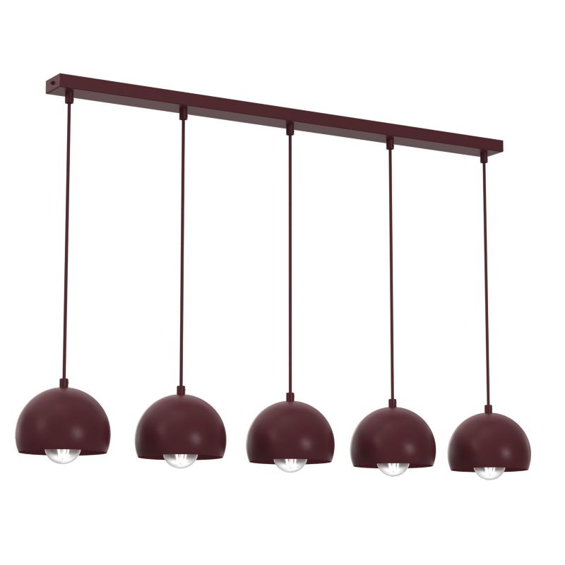 Lampa wisząca Luminex Sool czerwona 5xE27x15W IP20 wym:110x120x15cm - 1 szt.