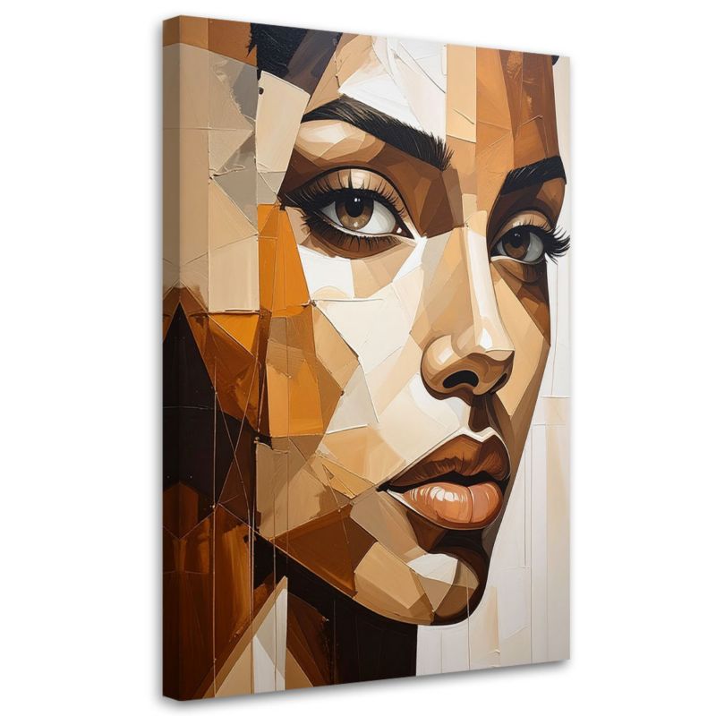 Obraz do salonu sypialni biura Feeby Kobieta Portret Beżowy 60x90cm 1szt